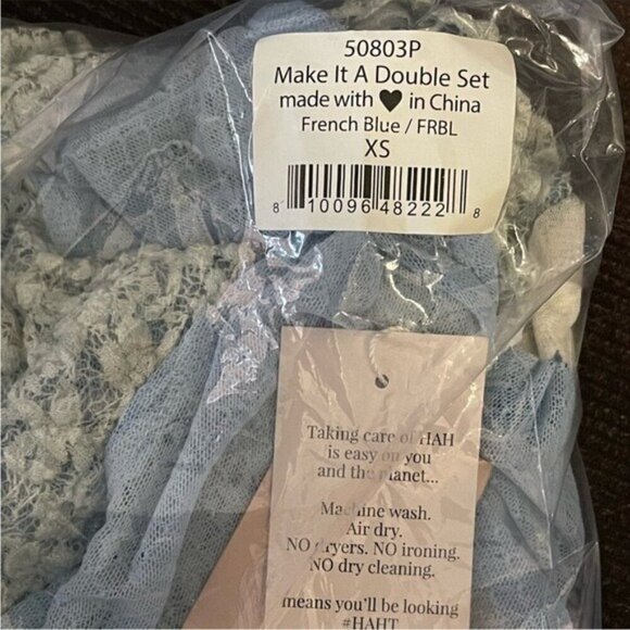 Revolve We are HAH XS Double Set Blue Lace Robe & Floral Slip Reversible NWT 428 - Picture 9 of 12